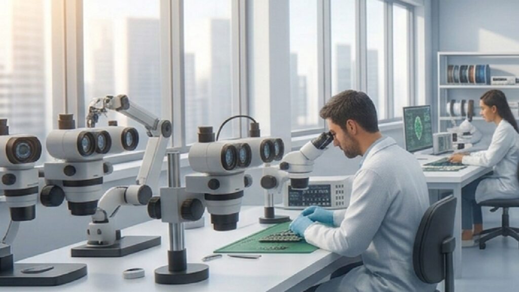 Ciclo de reparación certificado de la iniciativa ReTech Hub que reduce la basura electrónica mediante el uso de componentes reacondicionados y trazables.